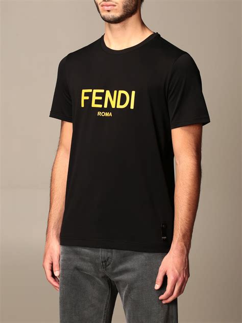 t-shirt fendi homme noir|T.